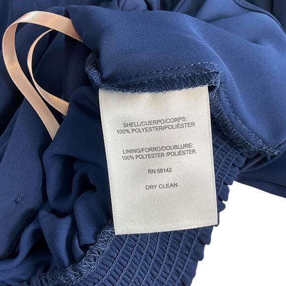 Gal Meets Glam Royal Blue Tie-Front Blouse Size 4 | Button Down Long Sleeve - Picture 9 of 9